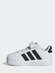 adidas White Street Talk Elastic Lace Infant Trainers - Image 2 of 9