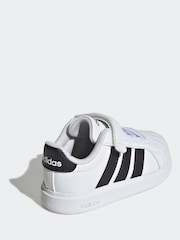 adidas White Street Talk Elastic Lace Infant Trainers - Image 4 of 9