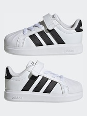adidas White Street Talk Elastic Lace Infant Trainers - Image 5 of 9