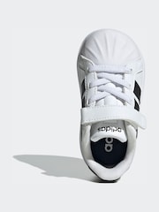 adidas White Street Talk Elastic Lace Infant Trainers - Image 6 of 9