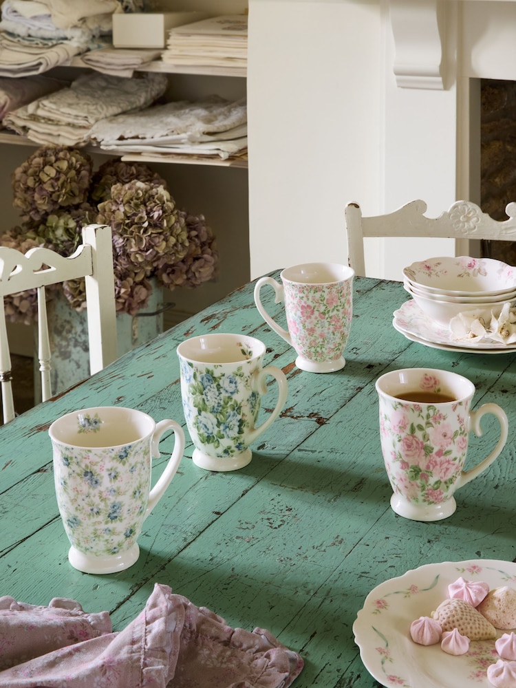 Set of 4 Multi Floral Mugs - Image 1 of 4