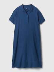Gap Blue Linen-Cotton Short Sleeve Maxi Dress - Image 5 of 5