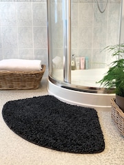 My Rug Black Shaggy Curved Bath Mat - Image 1 of 3