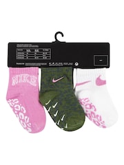 Nike Pink Infant Gripper Animal Print Socks 3 Pack - Image 3 of 5