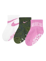 Nike Pink Infant Gripper Animal Print Socks 3 Pack - Image 4 of 5
