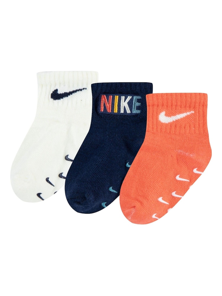 Nike Blue Infant Gripper Socks 3 Pack - Image 1 of 5