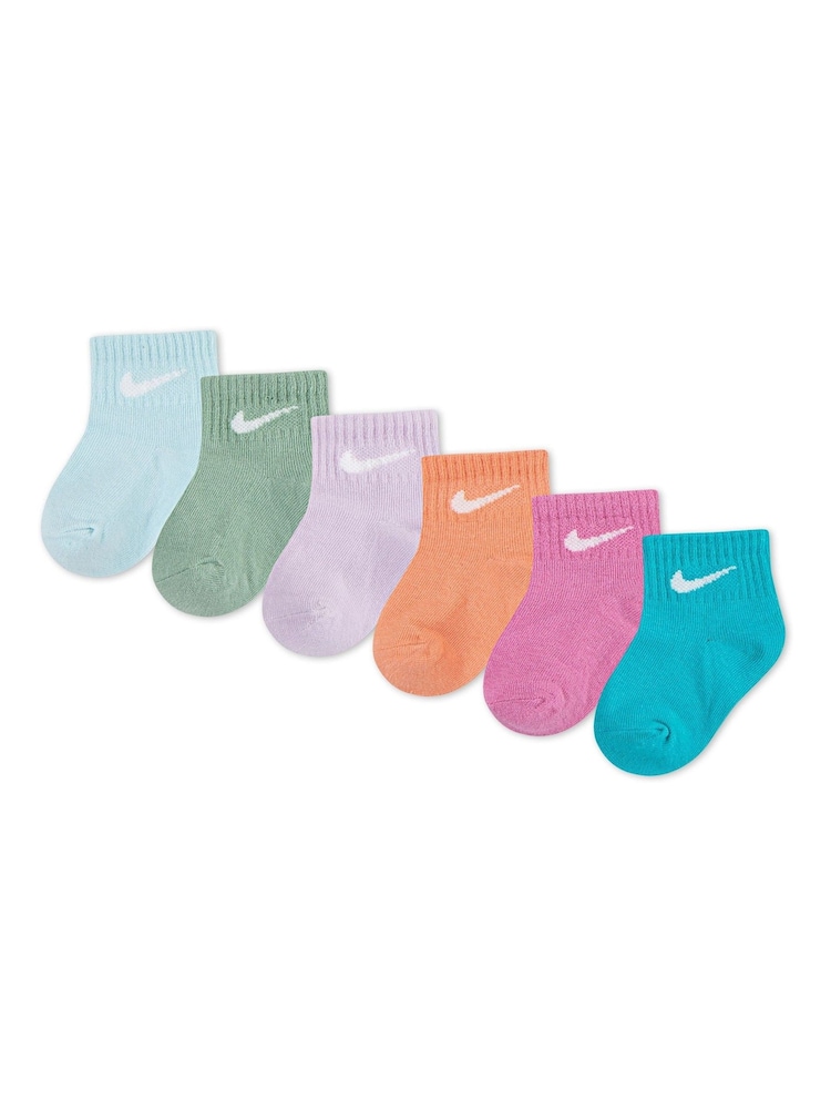 Nike Blue Swoosh Infant Ankle Socks 6 Pack - Image 1 of 4