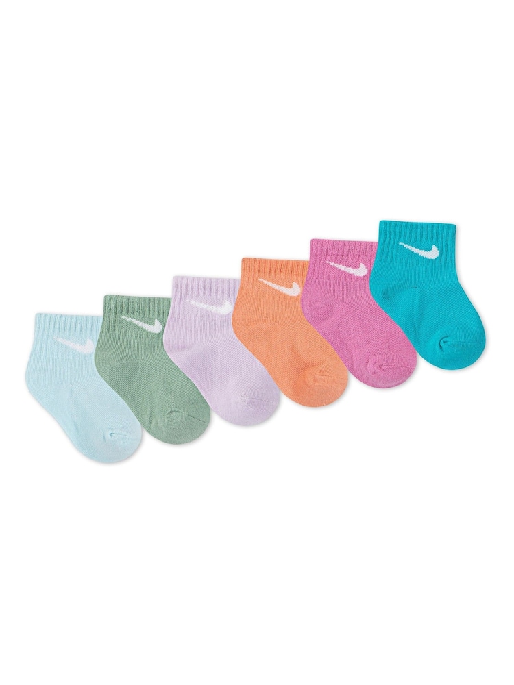 Nike Blue Swoosh Infant Ankle Socks 6 Pack - Image 2 of 4