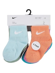 Nike Blue Swoosh Infant Ankle Socks 6 Pack - Image 3 of 4