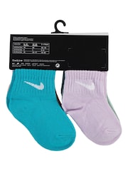 Nike Blue Swoosh Infant Ankle Socks 6 Pack - Image 4 of 4