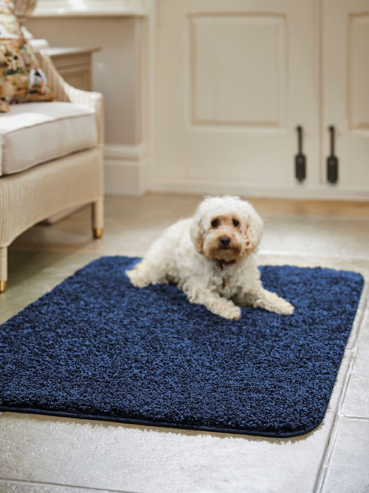 Howler & Scratch Midnight Blue Shaggy Pet Mat - Image 1 of 3 Howler & Scratch Midnight Blue Shaggy Pet Mat - Image 1 of 3