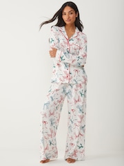 Society 8 Green Matching Family Festive Bow Print Pyjama Set - Image 1 of 4
