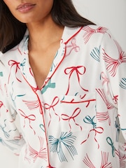 Society 8 Green Matching Family Festive Bow Print Pyjama Set - Image 4 of 4