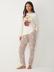 Society 8 Cream Matching Family Teddy Pyjama Set - Image 1 of 4