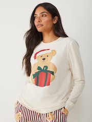 Society 8 Cream Matching Family Teddy Pyjama Set - Image 4 of 4