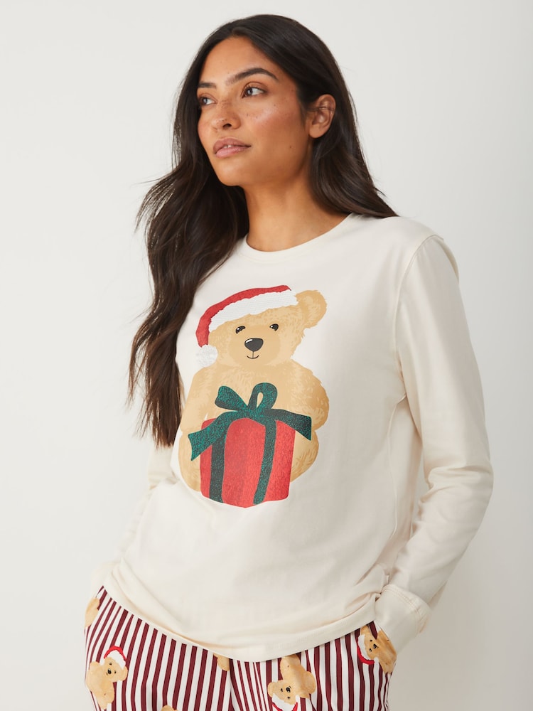 Society 8 Cream Matching Family Teddy Pyjama Set - Image 4 of 4 Society 8 Cream Matching Family Teddy Pyjama Set - Image 4 of 4