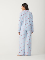 Society 8 Blue Stripe Bow Pyjama set - Image 2 of 4