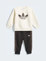 adidas Originals Brown Animal Sweat top & Joggers  Infant Set - Image 1 of 7