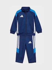 adidas Blue Tiro Essentials Infant Tracksuit Set - Image 1 of 7