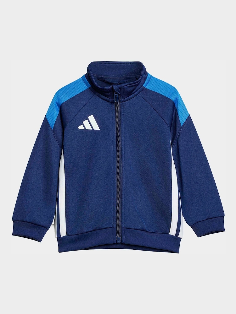 adidas Blue Tiro Essentials Infant Tracksuit Set - Image 2 of 7