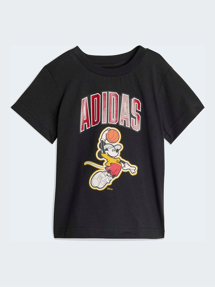 adidas Black Disney Mickey Mouse T-Shirt and Short Infant Set - Image 2 of 7 adidas Black Disney Mickey Mouse T-Shirt and Short Infant Set - Image 2 of 7