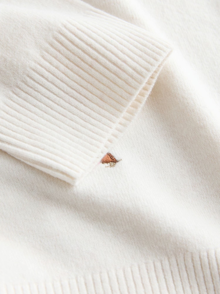 Ecru desas suņu izšuvums - Īpaši mīksts džemperis ar apaļu kakla izgriezumu un garām piedurknēm - Attēls 7 no 7