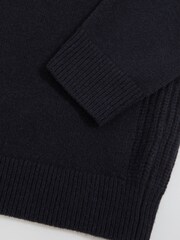 Reiss Navy Foulton Wool Cashmere Reverse-Seam Jumper - Image 6 of 6