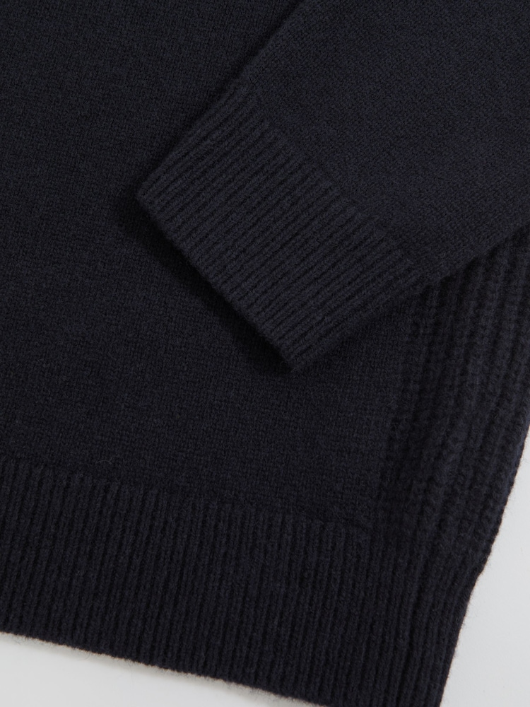Reiss Navy Foulton Wool Cashmere Reverse-Seam Jumper - Image 6 of 6 Reiss Navy Foulton Wool Cashmere Reverse-Seam Jumper - Image 6 of 6