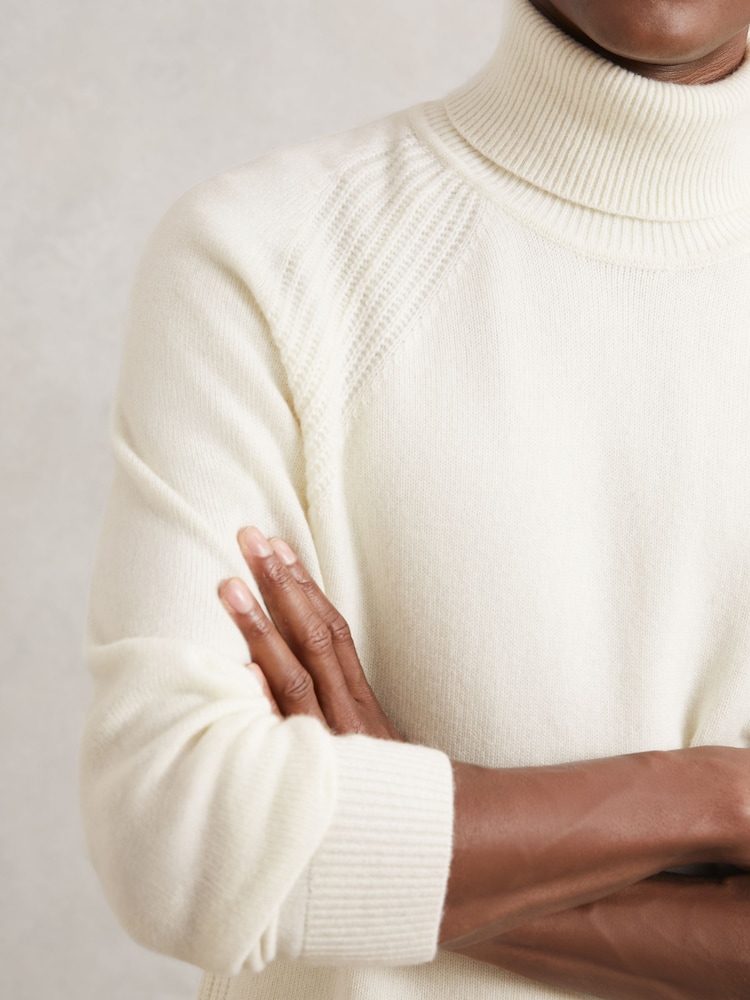 Reiss Off White Gosforth Wool-Cashmere Roll-Neck Jumper - Image 1 of 6