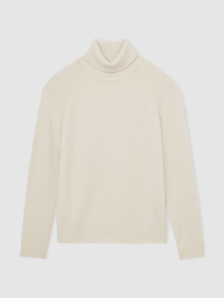 Reiss Off White Gosforth Wool-Cashmere Roll-Neck Jumper - Image 2 of 6