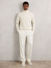 Reiss Off White Gosforth Wool-Cashmere Roll-Neck Jumper - Image 4 of 6