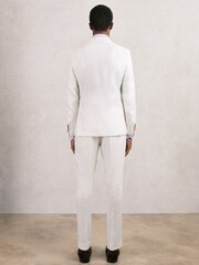Reiss White Hamlet Slim Fit Lyocell Linen Single Breasted Suit Blazer - Image 6 of 8