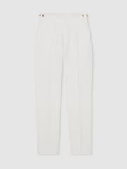 Reiss White Hamlet Slim Fit Lyocell Linen Suit Trousers - Image 2 of 7