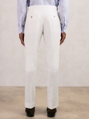 Reiss White Hamlet Slim Fit Lyocell Linen Suit Trousers - Image 6 of 7