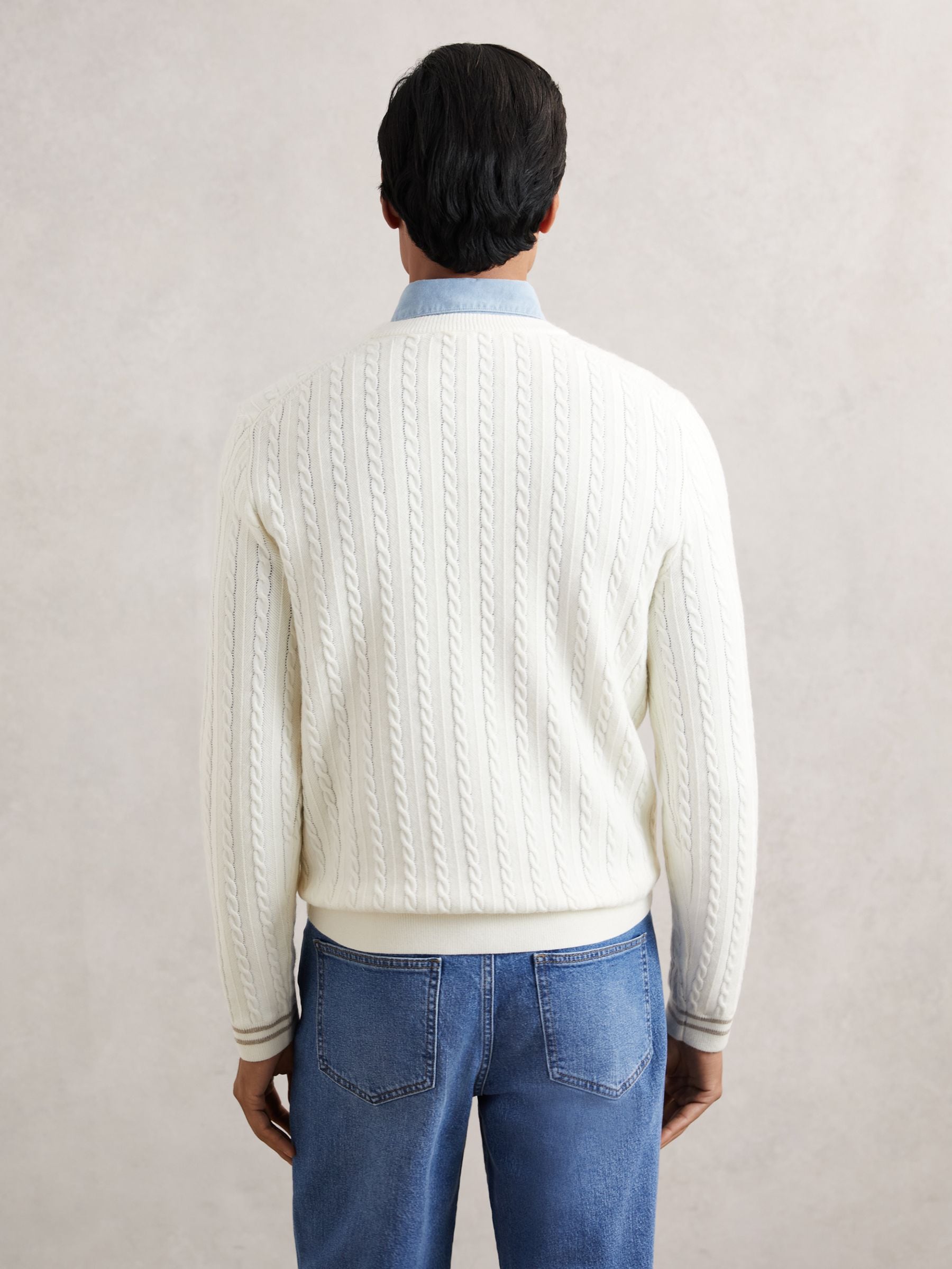 Buy Reiss White Luca Cable-Knit Jumper With Wool from Next USA