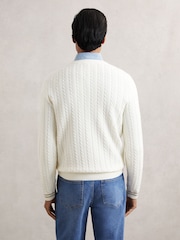 Reiss White Luca Cable-Knit Jumper With Wool - Image 5 of 6