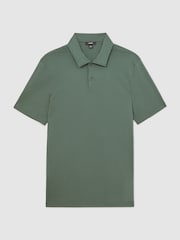 Reiss Kale Green Earl Cotton Short-Sleeve Polo Shirt - Image 2 of 6