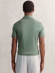 Reiss Kale Green Earl Cotton Short-Sleeve Polo Shirt - Image 5 of 6