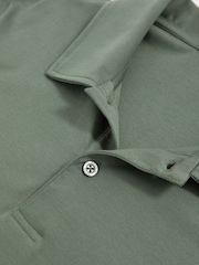 Reiss Kale Green Earl Cotton Short-Sleeve Polo Shirt - Image 6 of 6