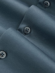 Reiss Airforce Blue Duke Cotton-Jersey Button-Through Shirt - Image 7 of 7