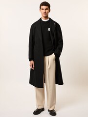 Reiss Black Archibald Monogram Embroidered Wool Jumper - Image 4 of 7