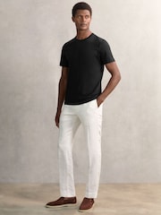 Reiss Black Count Airwater-Cotton Crew-Neck T-Shirt - Image 1 of 7