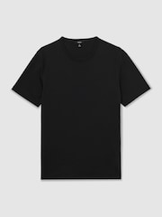 Reiss Black Count Airwater-Cotton Crew-Neck T-Shirt - Image 2 of 7