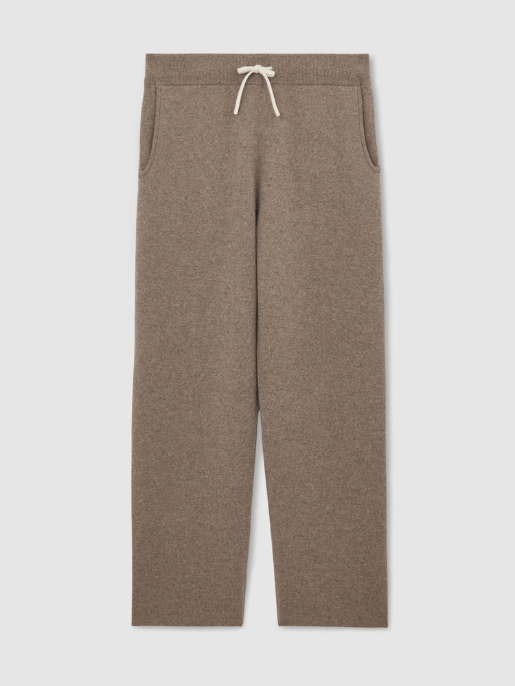 Reiss Mouse Brown Melange Chapter Atelier Cashmere-Blend Joggers - Image 2 of 7 Reiss Mouse Brown Melange Chapter Atelier Cashmere-Blend Joggers - Image 2 of 7