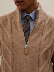 Reiss Camel Brown Baker Cardigan - Image 3 of 6