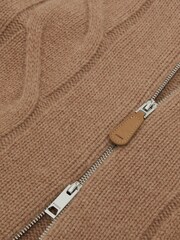 Reiss Camel Brown Baker Cardigan - Image 6 of 6
