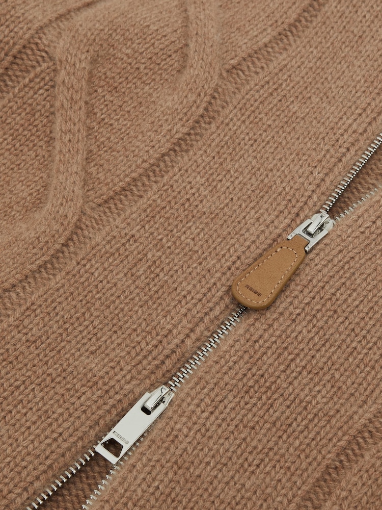 Reiss Camel Brown Baker Cardigan - Image 6 of 6