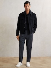 Marinha - Reiss Deansgate Wool-Blend Polo Jumper with Cashmere - Imagem 4 de 6