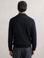 Marinha - Reiss Deansgate Wool-Blend Polo Jumper with Cashmere - Imagem 5 de 6