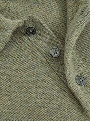 Reiss Sage Green Deansgate Wool-Blend Polo Jumper with Cashmere - Image 6 of 6